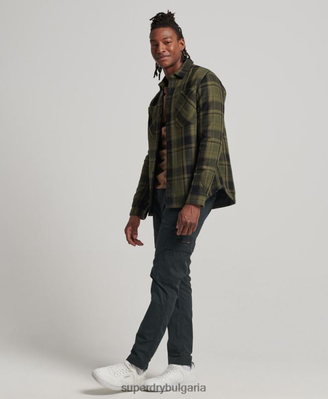 Superdry облекло N00H175 зелено мъже магазин за търговци - ватирана тениска