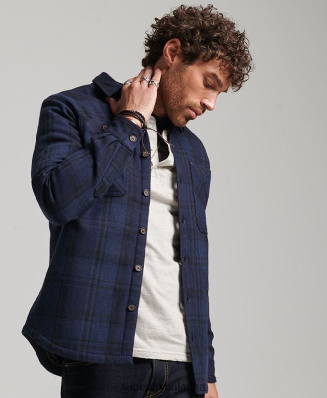 Superdry облекло N00H177 военноморски флот мъже магазин за търговци - ватирана тениска