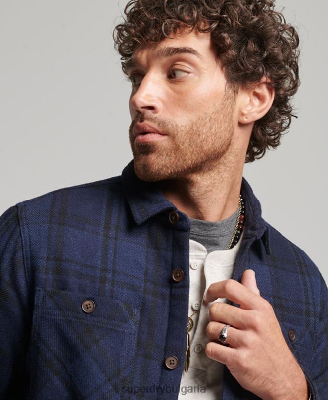 Superdry облекло N00H177 военноморски флот мъже магазин за търговци - ватирана тениска