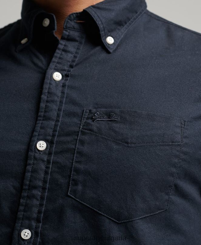 Superdry облекло N00H181 военноморски флот мъже изпрана оксфордска риза