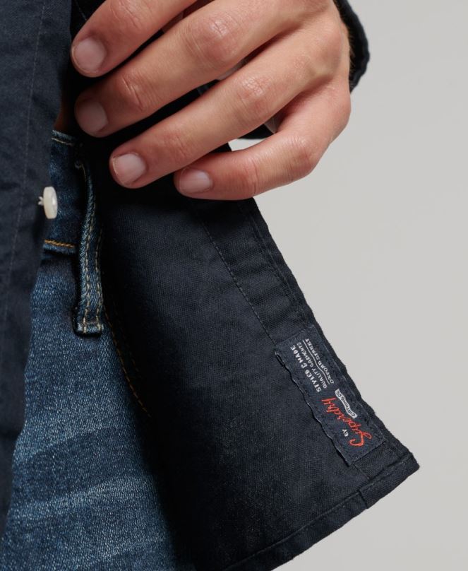 Superdry облекло N00H181 военноморски флот мъже изпрана оксфордска риза