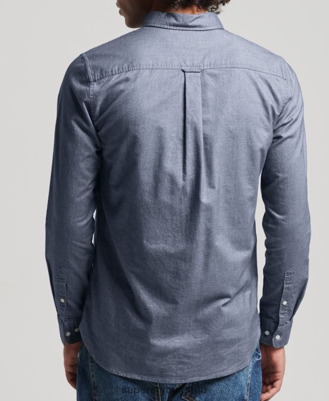 Superdry облекло N00H185 военноморски флот мъже ретро оксфордска риза от органичен памук