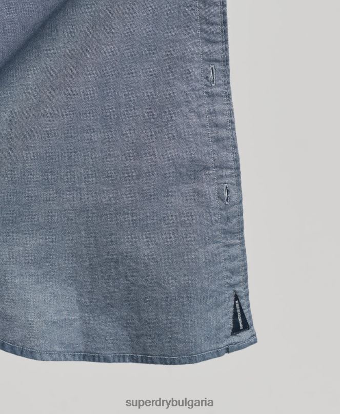Superdry облекло N00H185 военноморски флот мъже ретро оксфордска риза от органичен памук