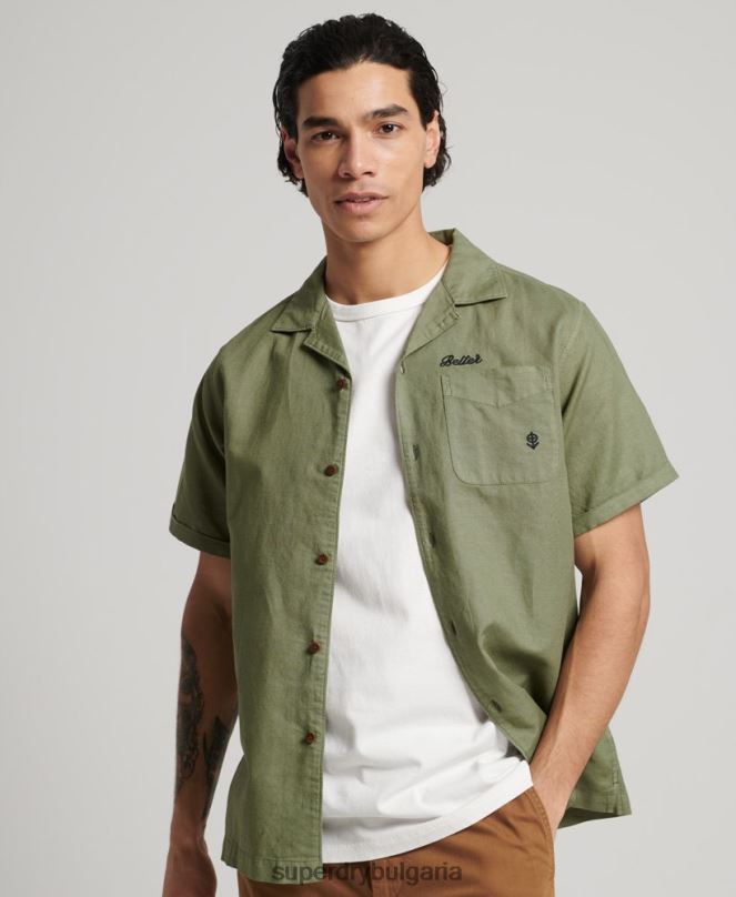 Superdry облекло N00H189 каки мъже ретро курортна риза
