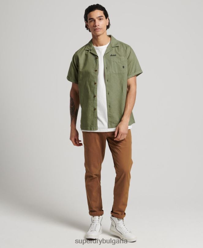 Superdry облекло N00H189 каки мъже ретро курортна риза