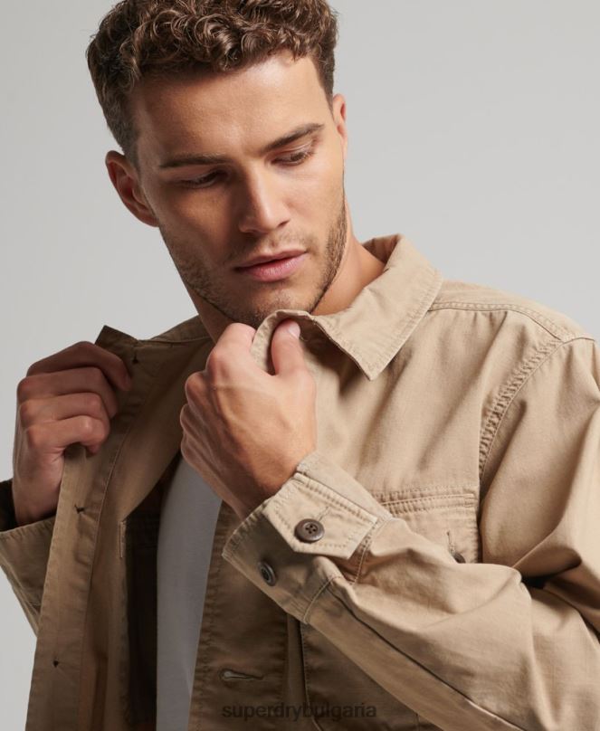 Superdry облекло N00H199 тен мъже ретро бойна тениска