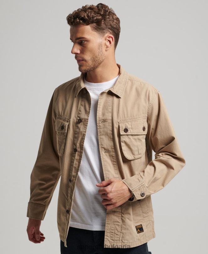 Superdry облекло N00H199 тен мъже ретро бойна тениска