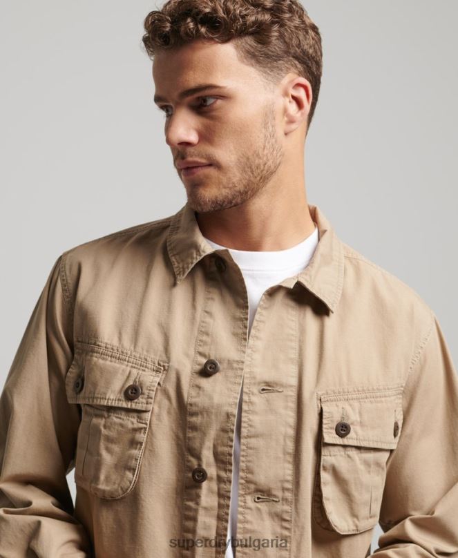 Superdry облекло N00H199 тен мъже ретро бойна тениска