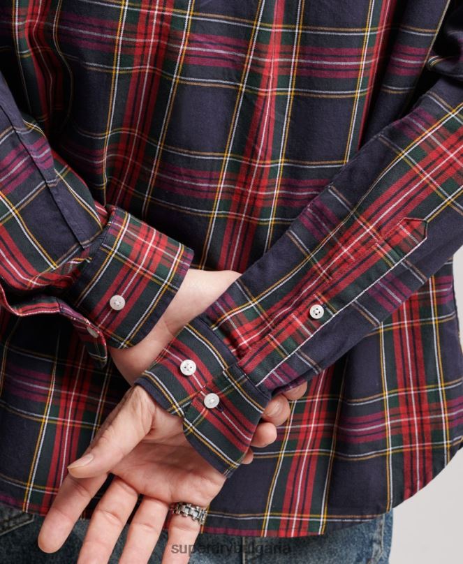 Superdry облекло N00H203 зелено мъже класическа лондонска риза с копчета от органичен памук