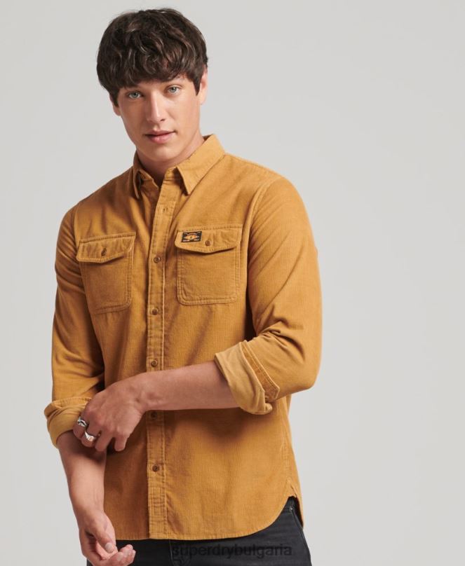 Superdry облекло N00H227 жълто мъже трейлсман риза
