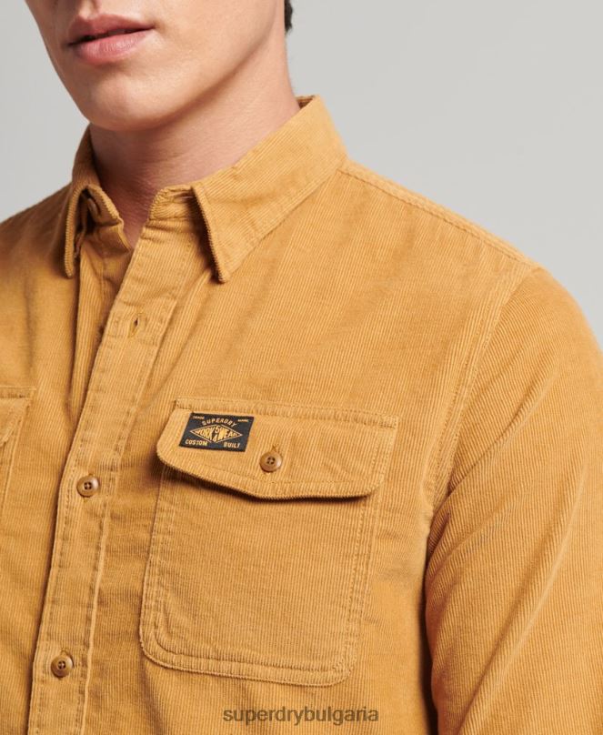 Superdry облекло N00H227 жълто мъже трейлсман риза