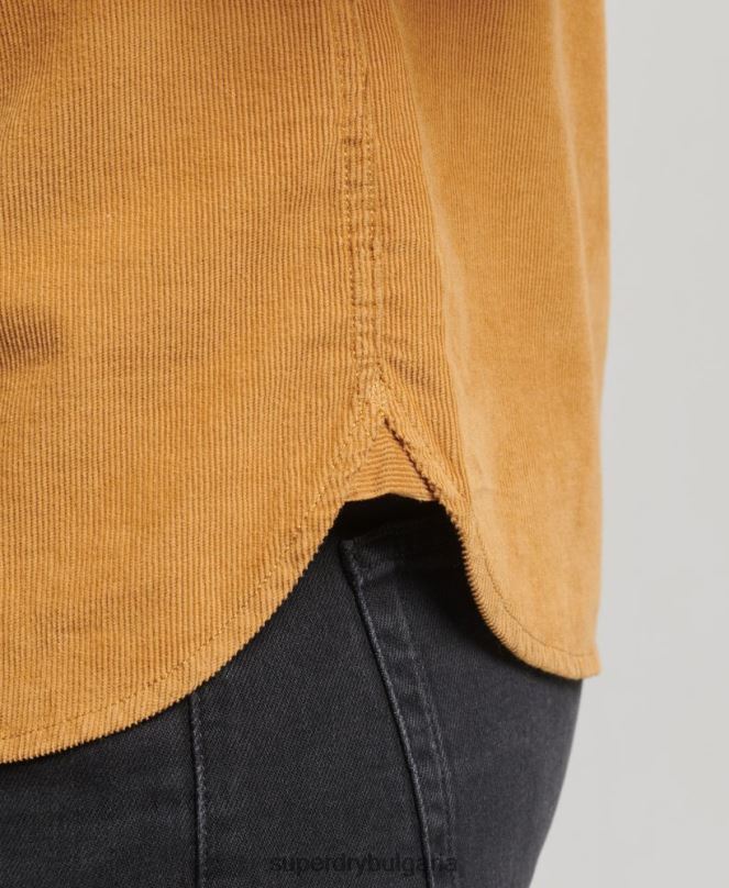 Superdry облекло N00H227 жълто мъже трейлсман риза
