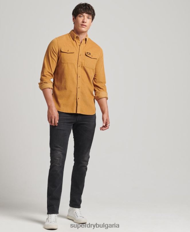 Superdry облекло N00H227 жълто мъже трейлсман риза