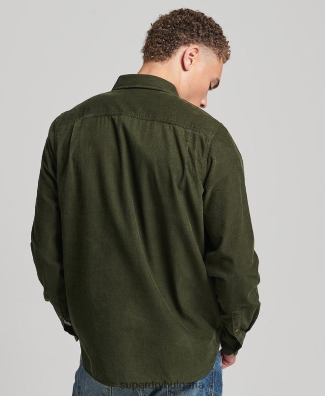 Superdry облекло N00H232 зелено мъже трейлсман риза