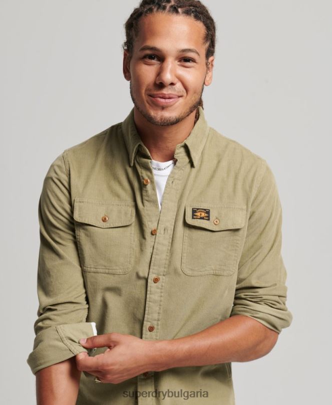 Superdry облекло N00H234 тен мъже трейлсман риза