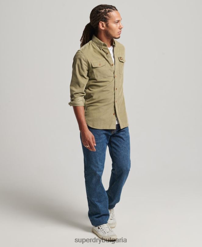 Superdry облекло N00H234 тен мъже трейлсман риза