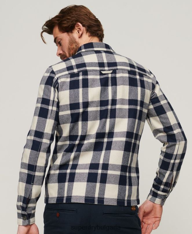 Superdry облекло N00H240 светло синьо мъже вълнена тениска с цип