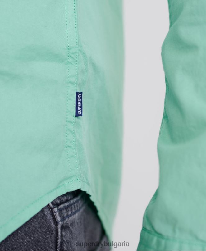 Superdry облекло N00H243 зелено мъже класическа тениска с дълги ръкави