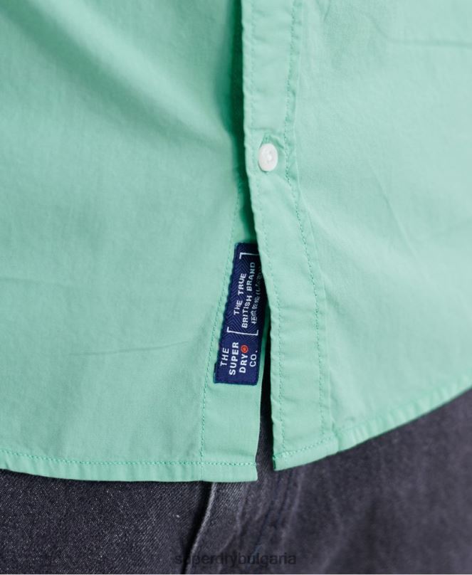 Superdry облекло N00H243 зелено мъже класическа тениска с дълги ръкави