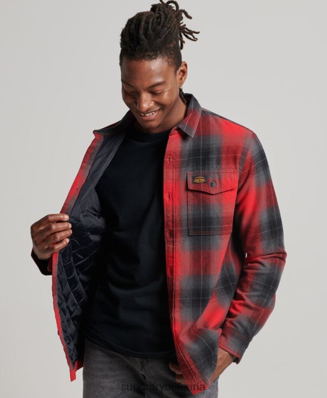 Superdry облекло N00H6393 червен мъже тениска с капитонирано каре