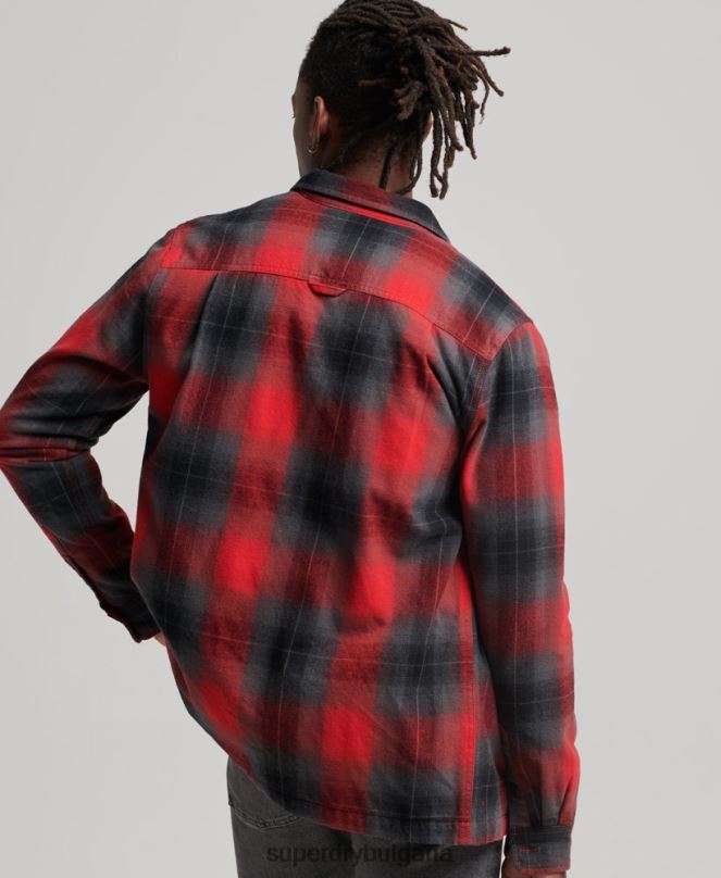 Superdry облекло N00H6393 червен мъже тениска с капитонирано каре