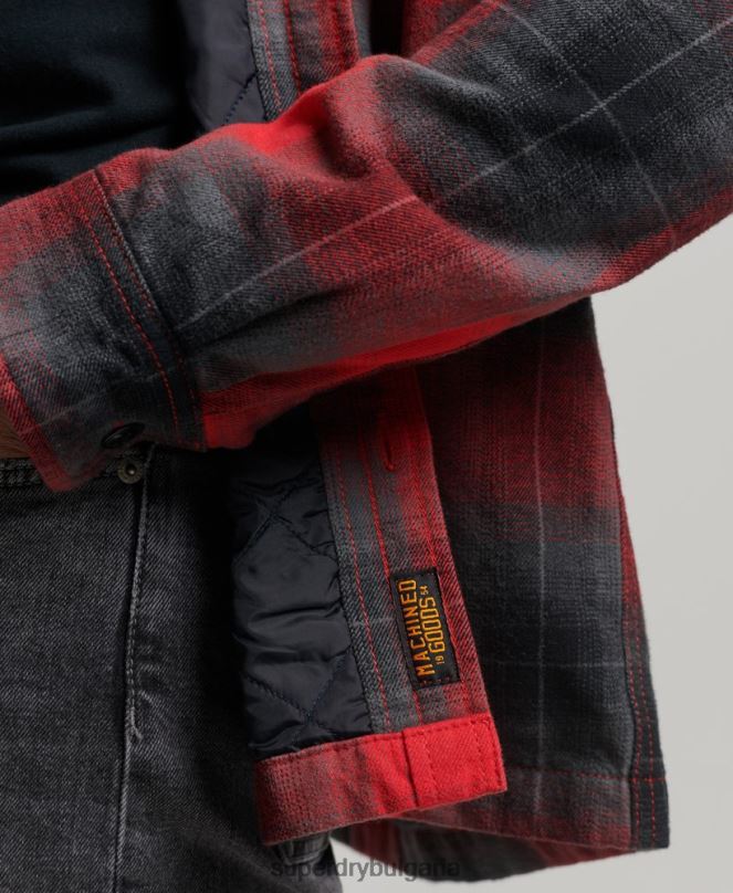 Superdry облекло N00H6393 червен мъже тениска с капитонирано каре