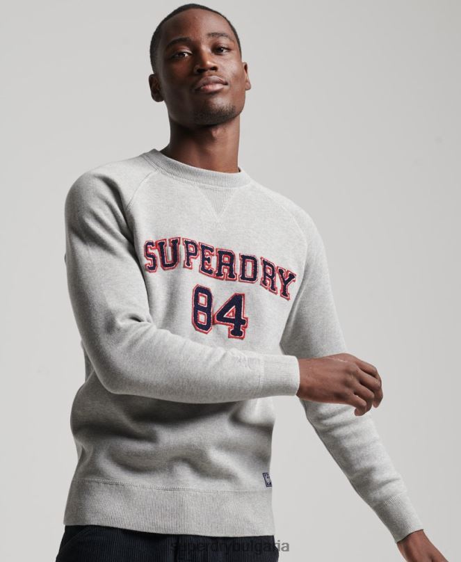 Superdry облекло N00H1248 сиво мъже университетски джъмпер