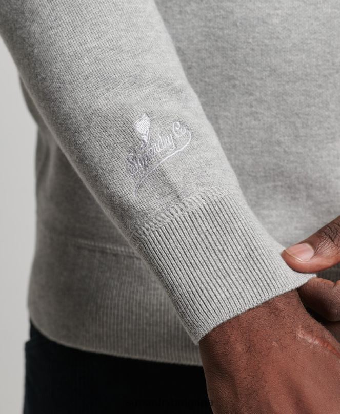 Superdry облекло N00H1248 сиво мъже университетски джъмпер