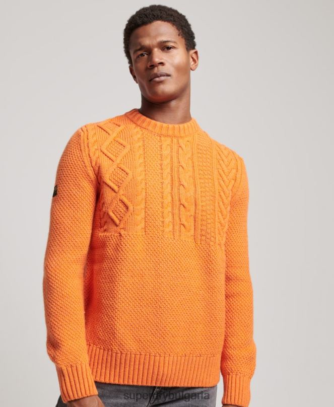 Superdry облекло N00H1250 оранжево мъже jacob crew jumper