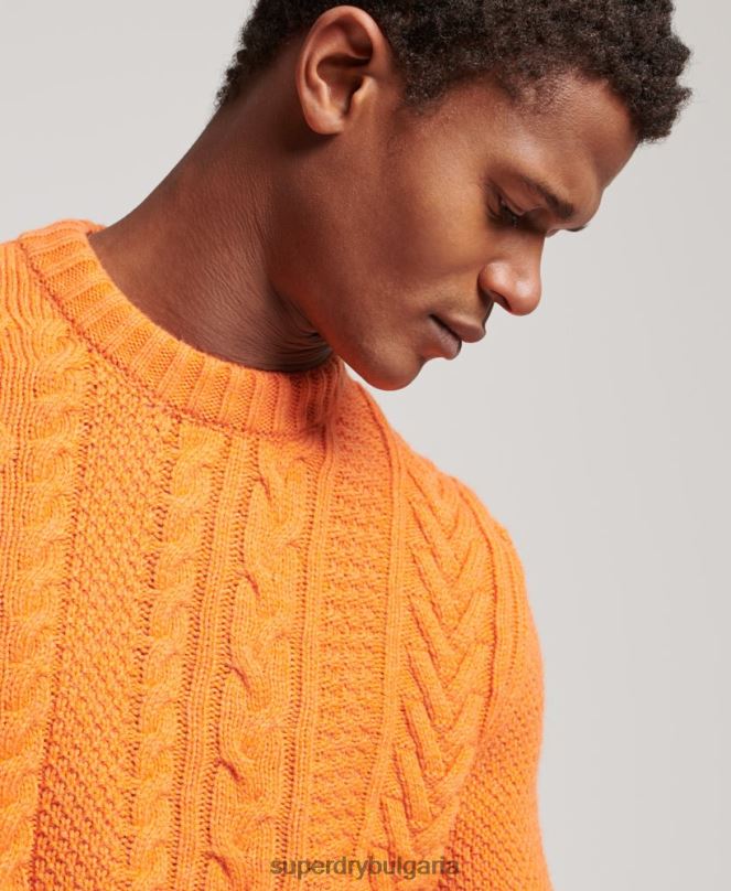 Superdry облекло N00H1250 оранжево мъже jacob crew jumper