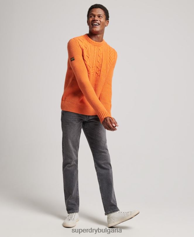 Superdry облекло N00H1250 оранжево мъже jacob crew jumper