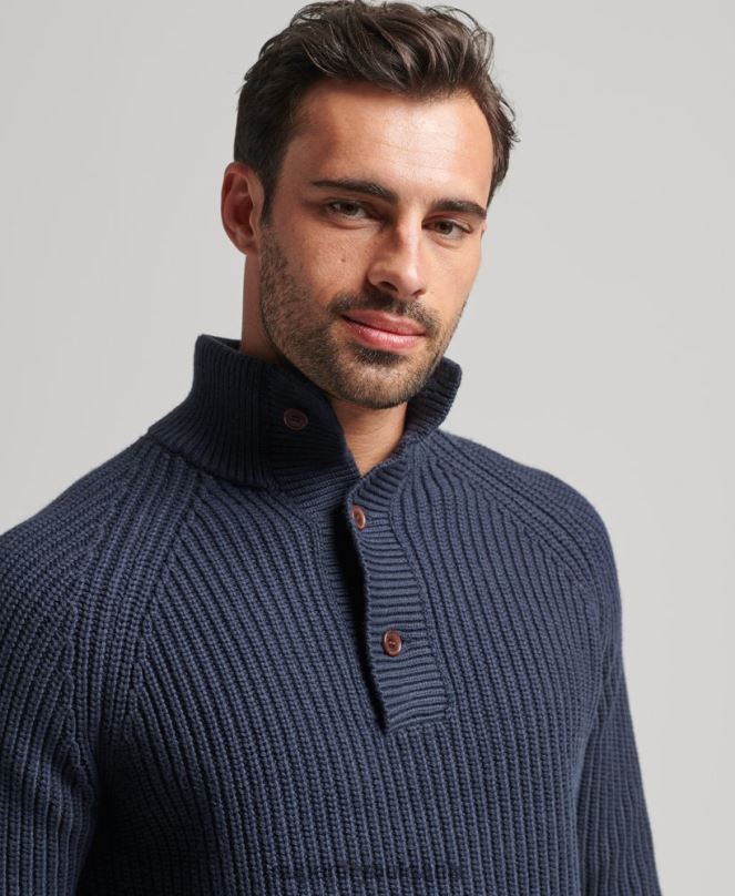 Superdry облекло N00H1255 военноморски флот мъже хенли джъмпер