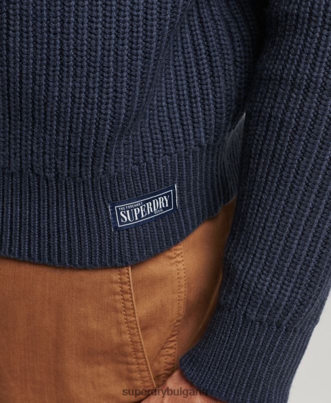 Superdry облекло N00H1255 военноморски флот мъже хенли джъмпер
