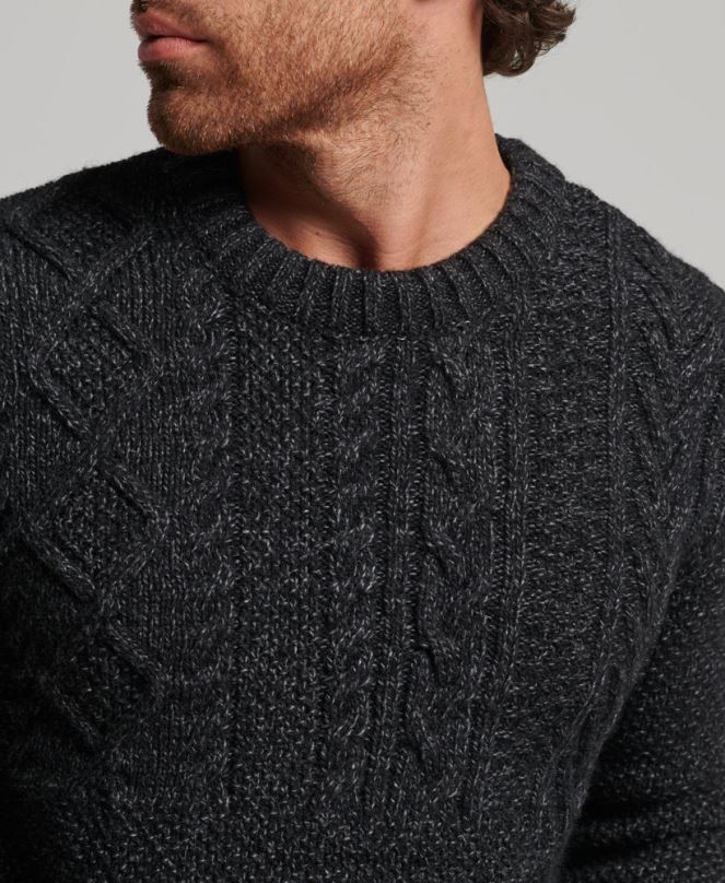 Superdry облекло N00H1259 черен мъже jacob crew jumper