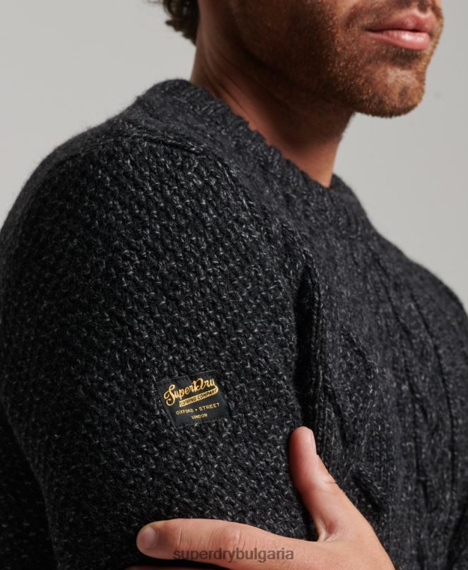 Superdry облекло N00H1259 черен мъже jacob crew jumper