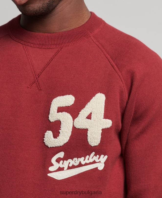 Superdry облекло N00H1263 червен мъже университетски джъмпер