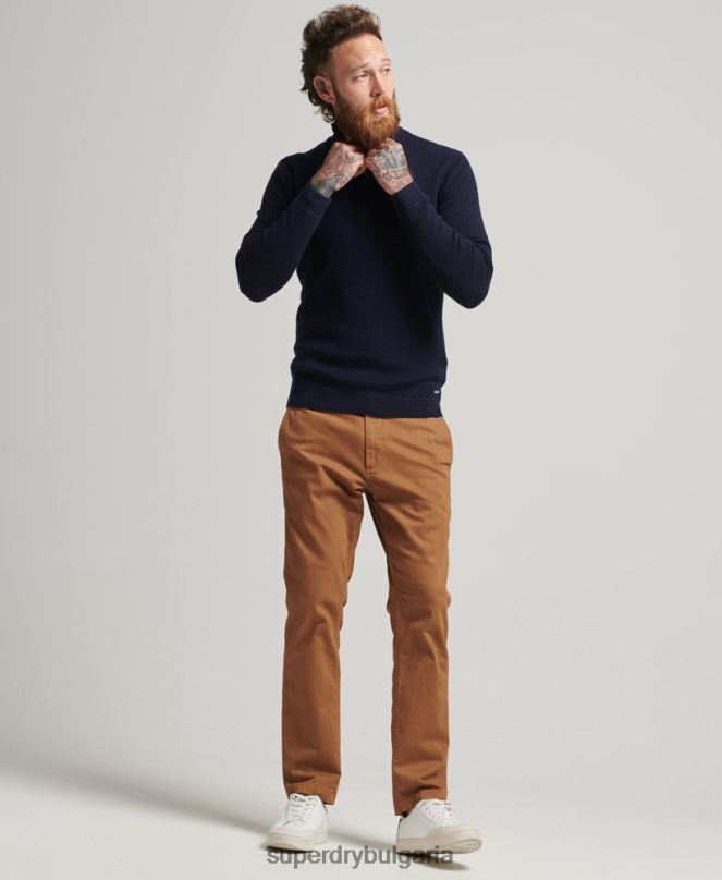 Superdry облекло N00H1266 военноморски флот мъже studios merino henley jumper
