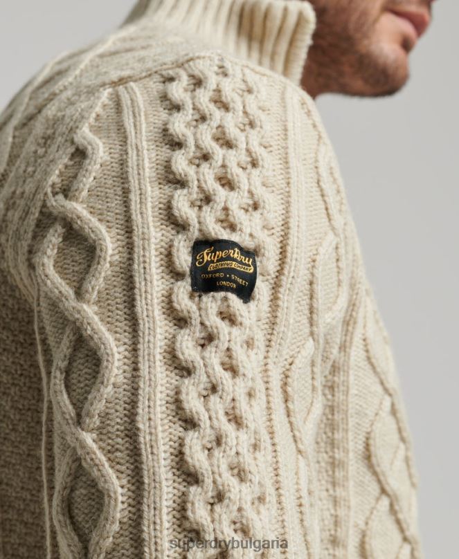 Superdry облекло N00H1268 сметана мъже реколта jacob henley джъмпър