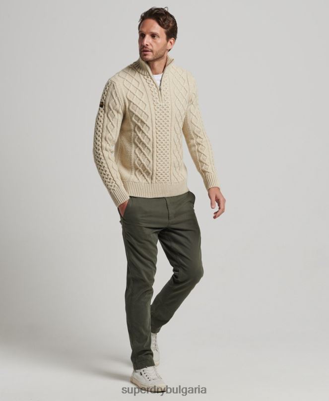 Superdry облекло N00H1268 сметана мъже реколта jacob henley джъмпър