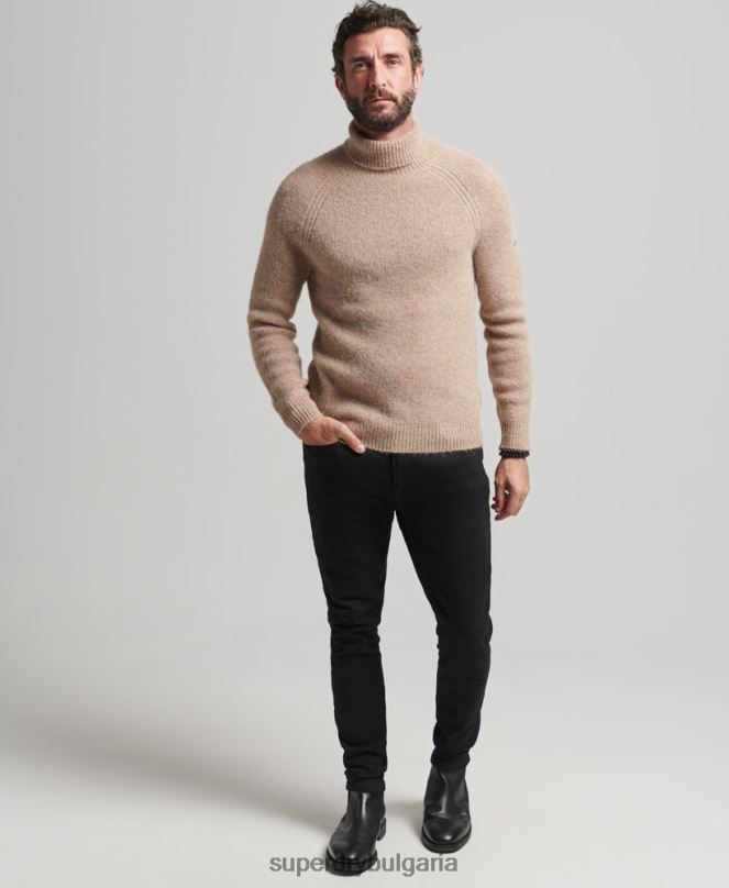 Superdry облекло N00H1276 сиво мъже пуловер с буци от алпака
