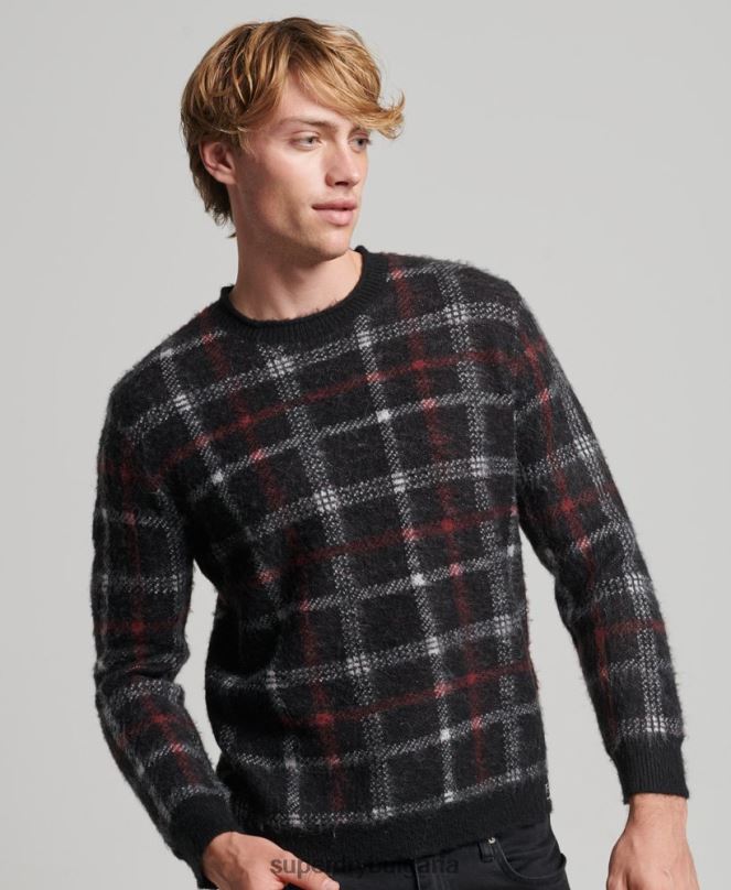 Superdry облекло N00H1279 черен мъже модел екипаж джъмпер