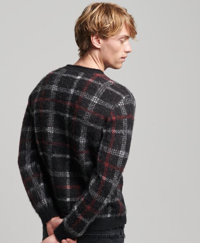 Superdry облекло N00H1279 черен мъже модел екипаж джъмпер