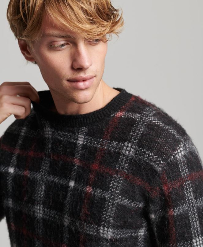 Superdry облекло N00H1279 черен мъже модел екипаж джъмпер