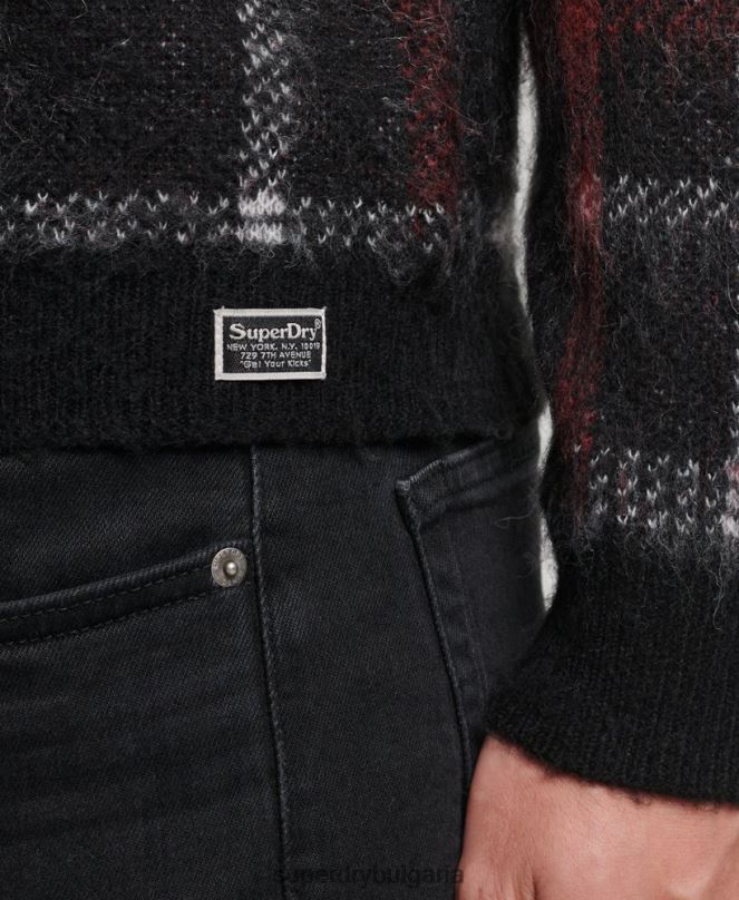 Superdry облекло N00H1279 черен мъже модел екипаж джъмпер
