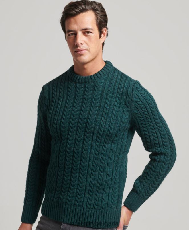 Superdry облекло N00H1280 зелено мъже jacob crew jumper