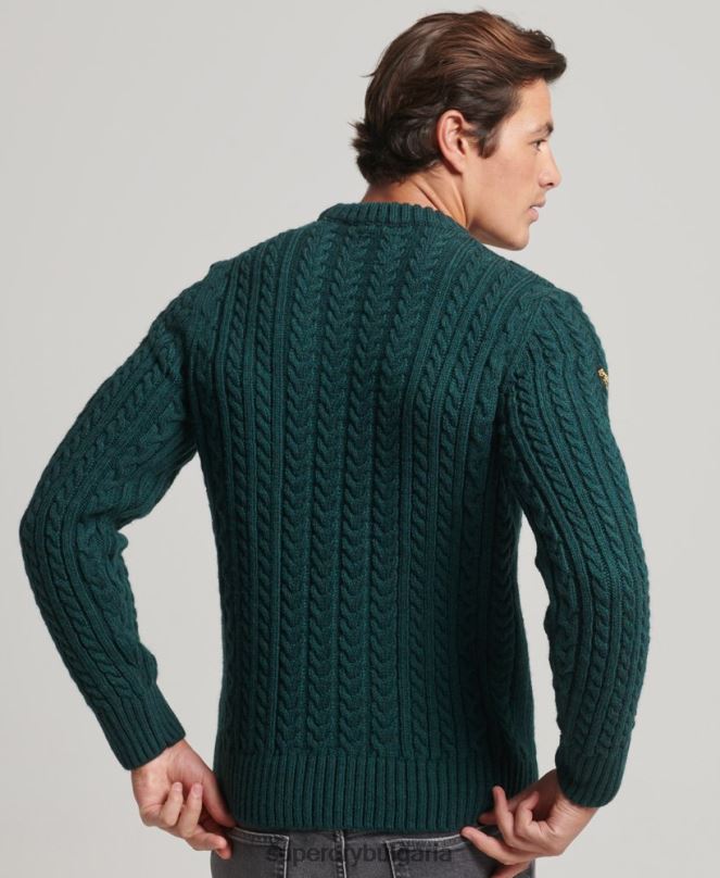 Superdry облекло N00H1280 зелено мъже jacob crew jumper