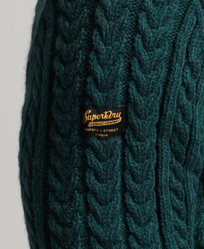 Superdry облекло N00H1280 зелено мъже jacob crew jumper