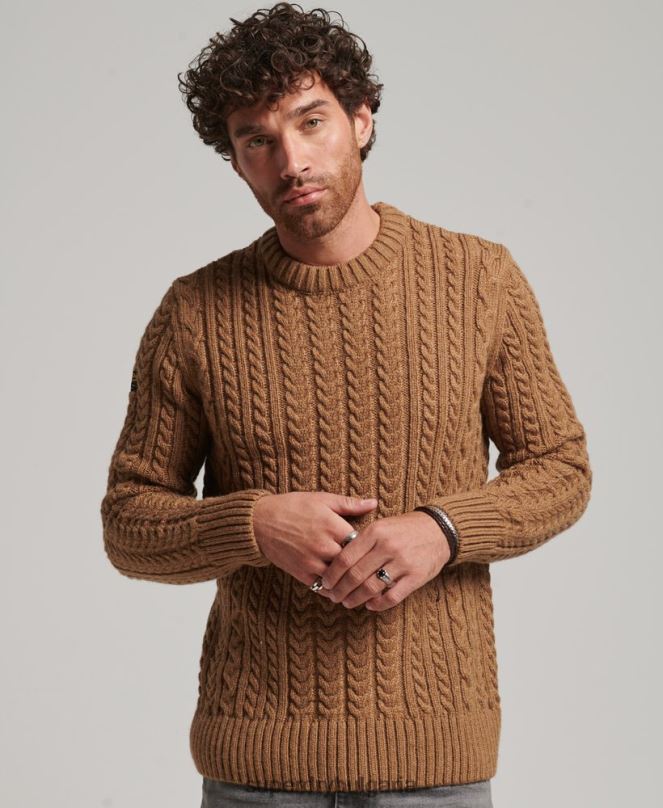 Superdry облекло N00H1283 кафяво мъже jacob crew jumper