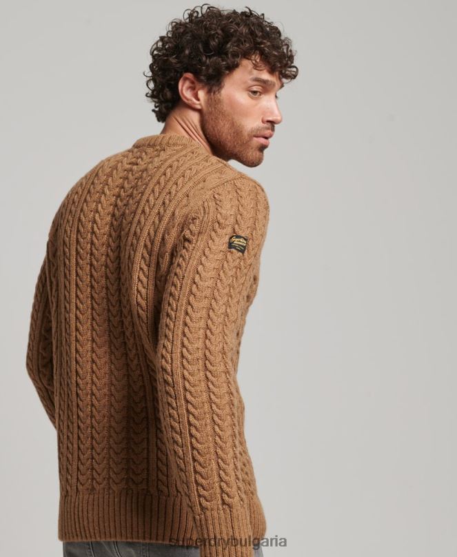 Superdry облекло N00H1283 кафяво мъже jacob crew jumper