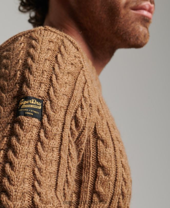 Superdry облекло N00H1283 кафяво мъже jacob crew jumper